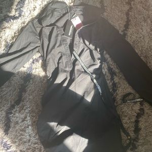 PrettyLittleThing Black ruched buffoon up dress